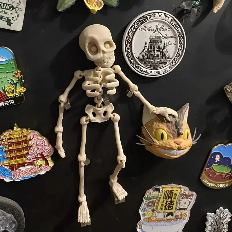 3D Printed Vintage Skeleton Magnetic Figurine ๐
