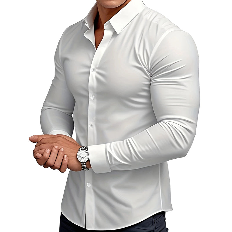 🔥LAST DAY SALE 50% OFF🔥Men's Solid Color Lapel Long Sleeve Button-Down Shirts by mysite