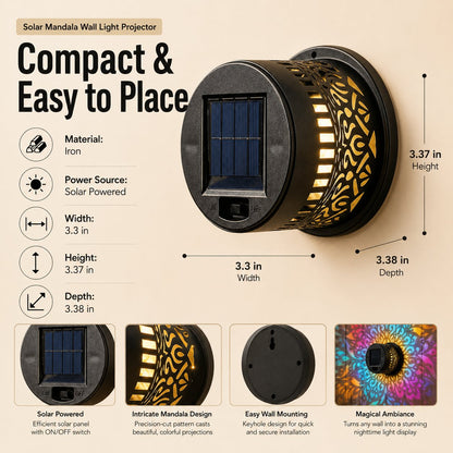 65K+ SOLD!✨Solar Mandala Wall Light | Outdoor Garden Fence Projector Lamp 🪐🌌 by mysite