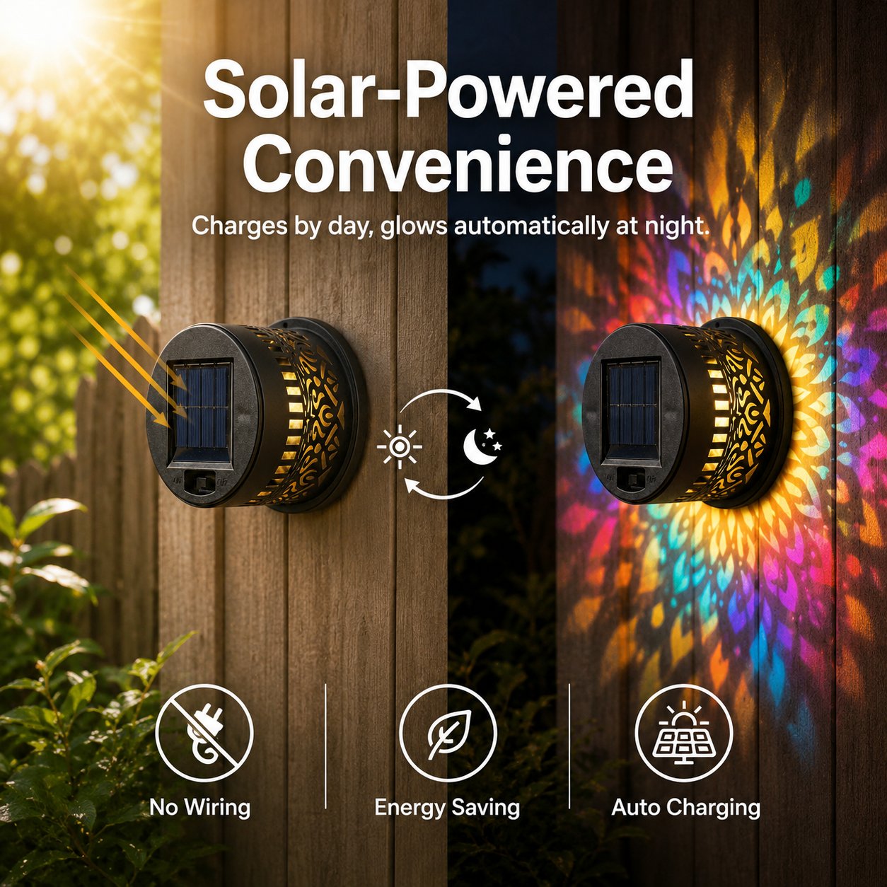 65K+ SOLD!✨Solar Mandala Wall Light | Outdoor Garden Fence Projector Lamp 🪐🌌 by mysite