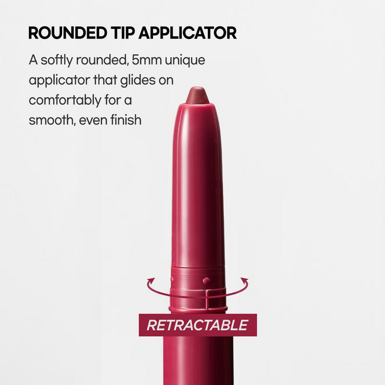 Rounded lip liner applicator