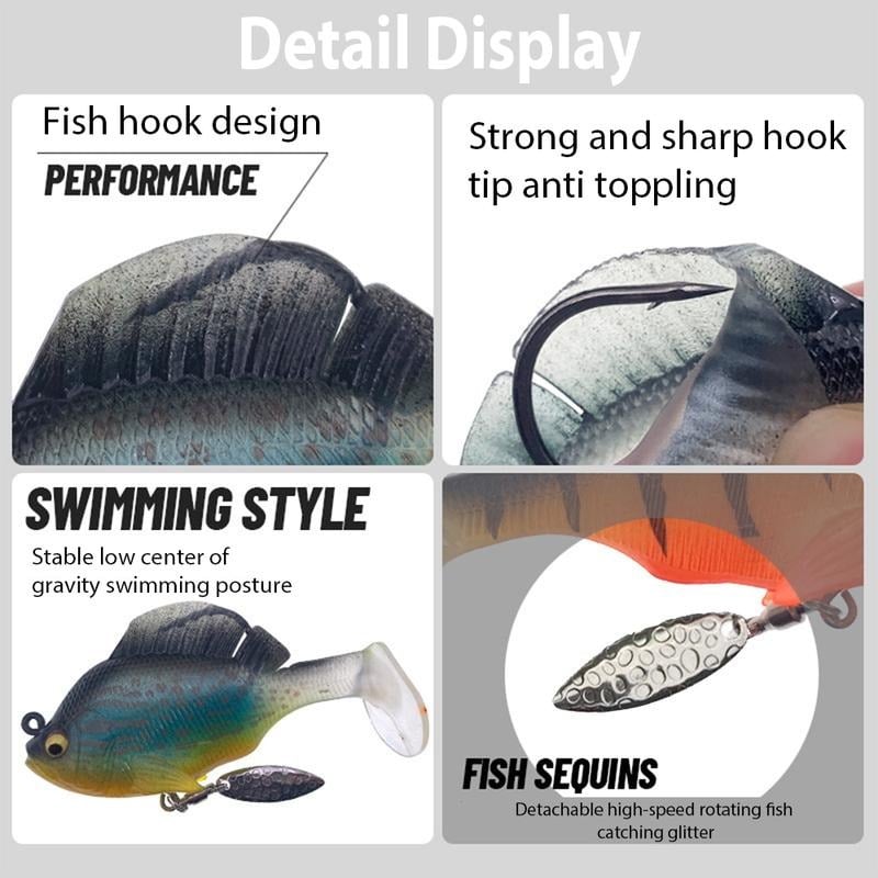 🏆#1 Best Seller ⏰6Pcs Multiple Pre-Rigged Jig Head Soft FishingLures