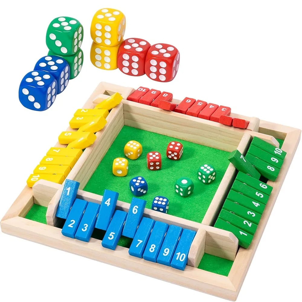 🔥Only 10 Sets Left!🕹️SHUT THE BOX-WOODEN DICE BOARD GAME
