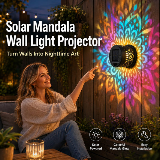 65K+ SOLD!✨Solar Mandala Wall Light | Outdoor Garden Fence Projector Lamp 🪐🌌 by mysite