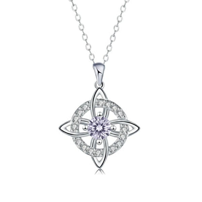 ✨ Mystical Birthstone Witches Knot Necklace – Natural Crystal 🔮💞Protect Your Loved Ones