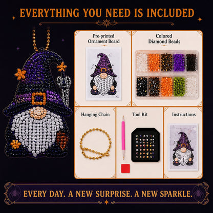 🔥HOT SALE 50% OFF - 🎃✨ 31 Days of Gnome Surprises Halloween Diamond Painting Advent Calendar