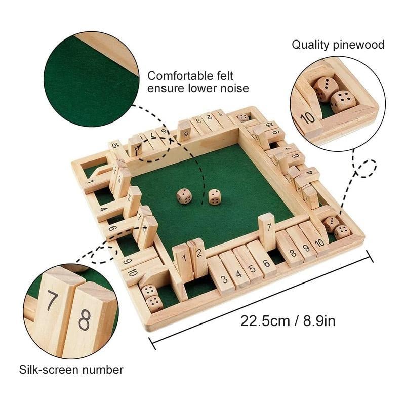 🔥Only 10 Sets Left!🕹️SHUT THE BOX-WOODEN DICE BOARD GAME