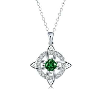 ✨ Mystical Birthstone Witches Knot Necklace – Natural Crystal 🔮💞Protect Your Loved Ones