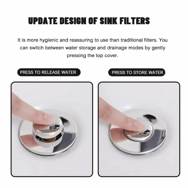 Offer ends TODAY!-🔥Pop Up Sink Drain Strainer----🛀Removes odors and prevents blockages