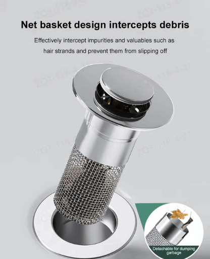 Offer ends TODAY!-🔥Pop Up Sink Drain Strainer----🛀Removes odors and prevents blockages
