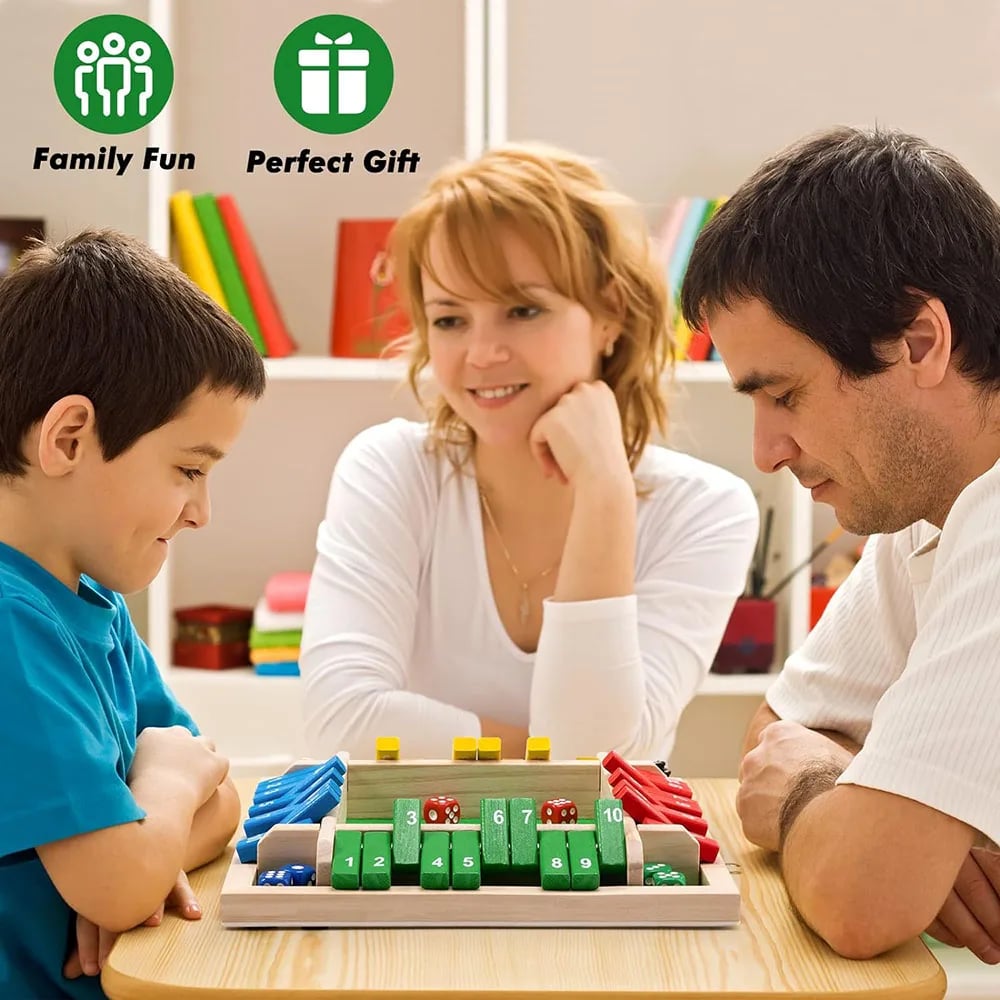 🔥Only 10 Sets Left!🕹️SHUT THE BOX-WOODEN DICE BOARD GAME