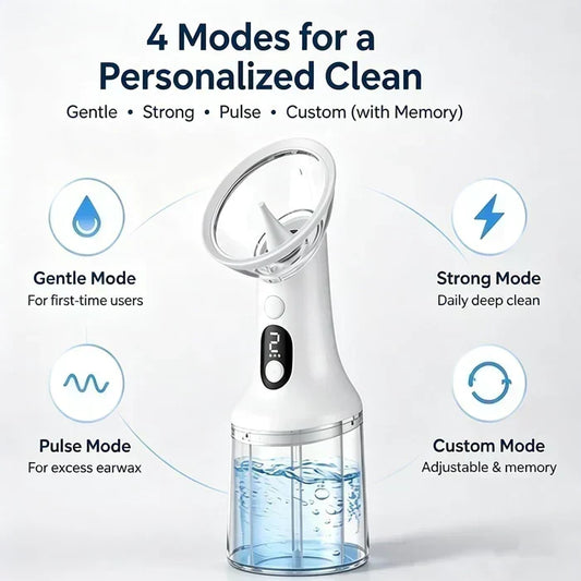 👂Electric Ear Wax Removal Kit, Safe Gentle Ear Irrigation Cleaner Tool with 4 Pressure Settings, LED Display, IPX7 Waterproof Dual-Chamber Ear Care Device | Free Shipping