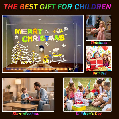 🎅The perfect gift for this Christmas🎁Creative Rewritable Acrylic LED Message Board 🎨 (set come with 7 Pens)