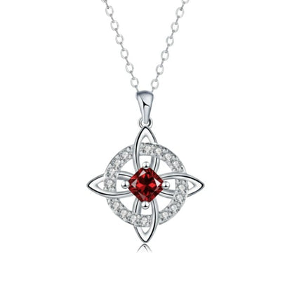 ✨ Mystical Birthstone Witches Knot Necklace – Natural Crystal 🔮💞Protect Your Loved Ones