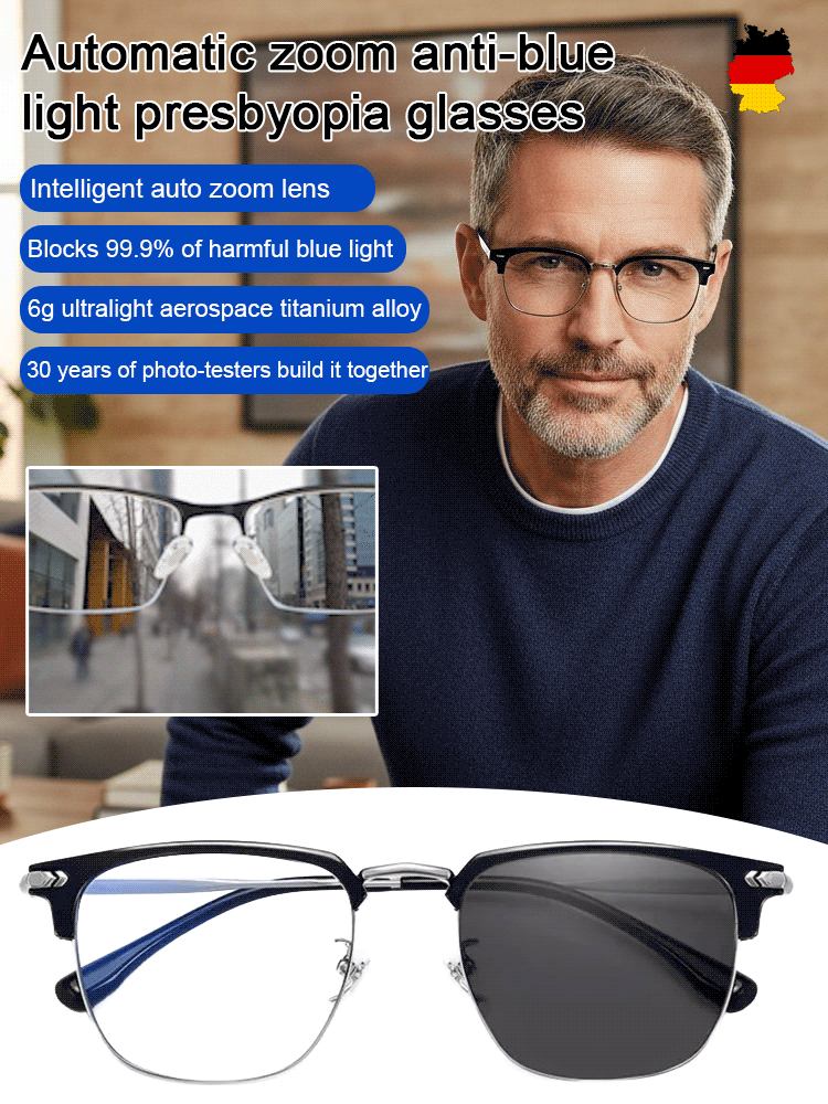 👓Best Selling 50% Off🔥Automatic zoom anti-blue light presbyopia glasses