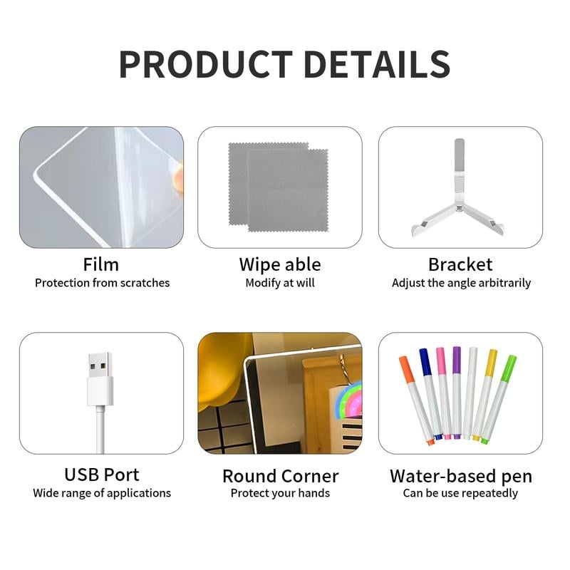 🎅The perfect gift for this Christmas🎁Creative Rewritable Acrylic LED Message Board 🎨 (set come with 7 Pens)