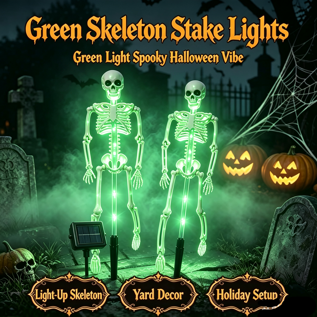 💀 Solar Skeleton Yard Stake