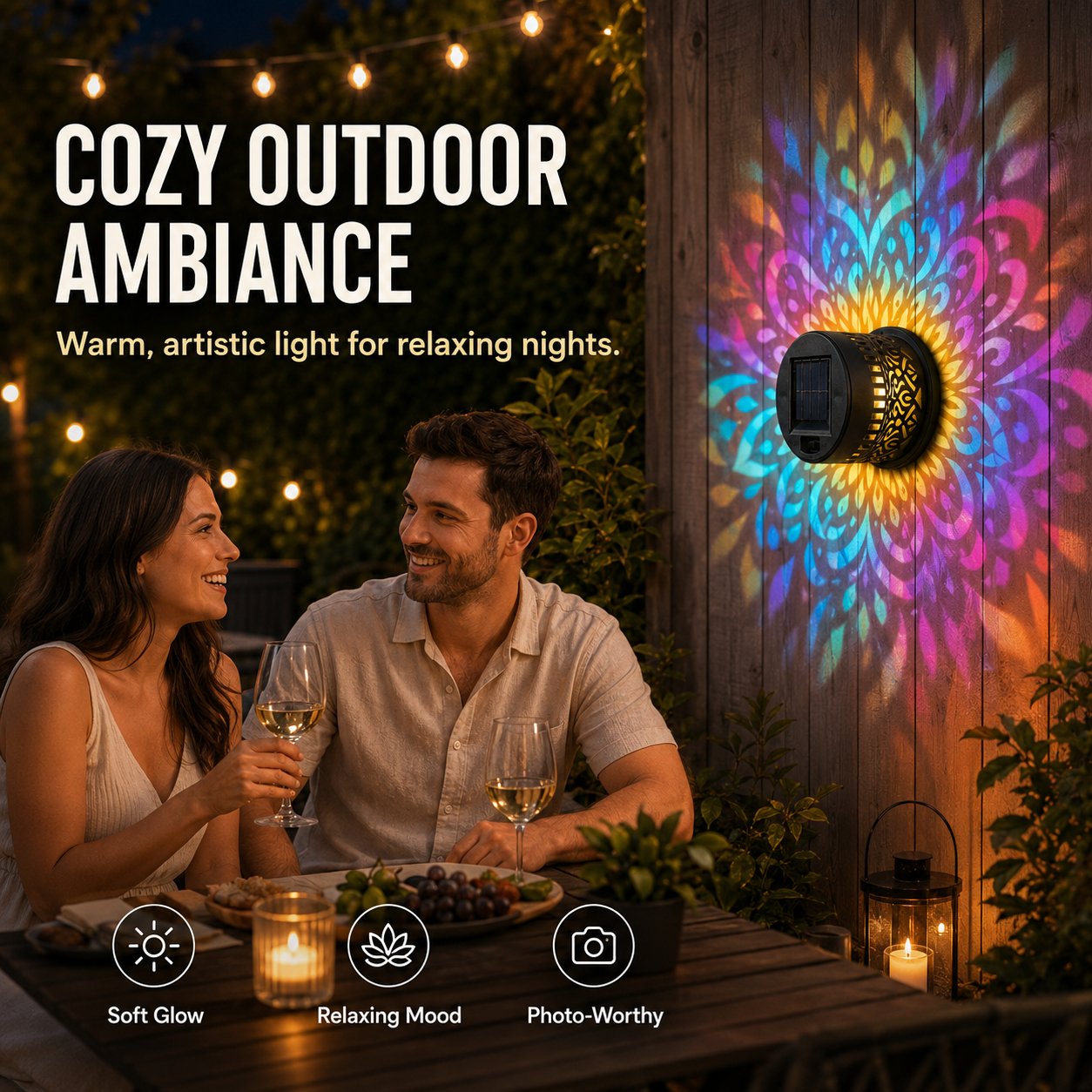 65K+ SOLD!✨Solar Mandala Wall Light | Outdoor Garden Fence Projector Lamp 🪐🌌 by mysite