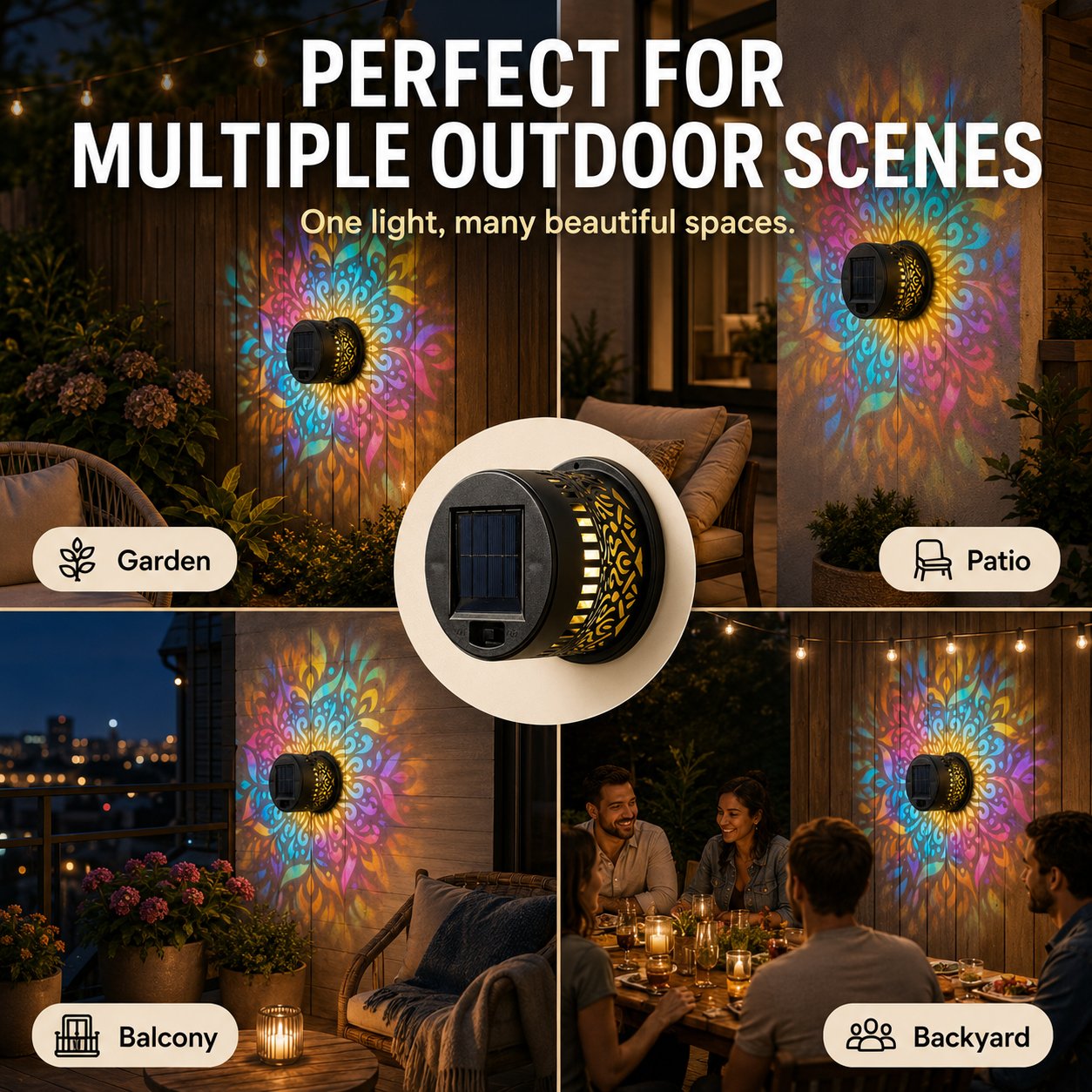 65K+ SOLD!✨Solar Mandala Wall Light | Outdoor Garden Fence Projector Lamp 🪐🌌 by mysite