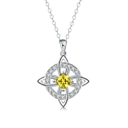 ✨ Mystical Birthstone Witches Knot Necklace – Natural Crystal 🔮💞Protect Your Loved Ones