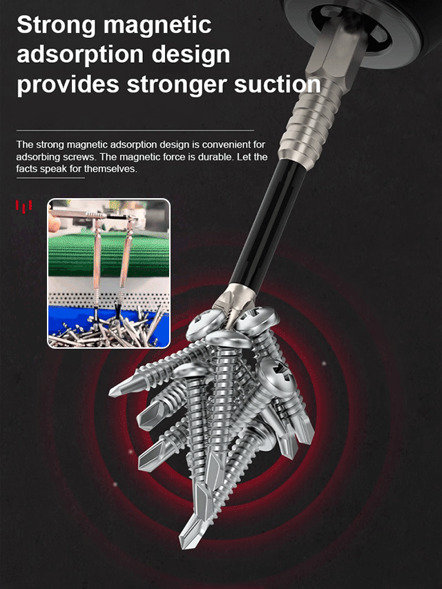 🔧Powerful magnetic drill bit set, repairs rusty screws in just 5 seconds, industrial-grade durability, limited time offer🔥
