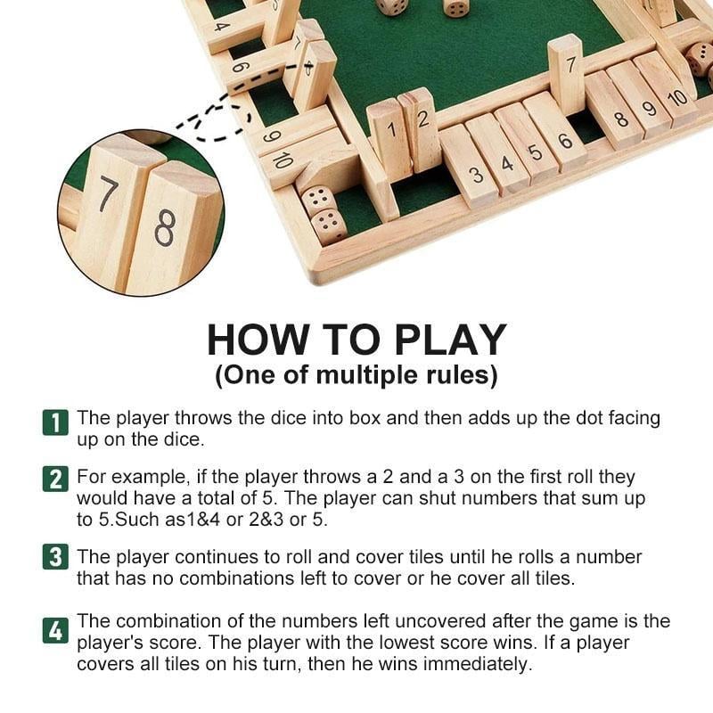 🔥Only 10 Sets Left!🕹️SHUT THE BOX-WOODEN DICE BOARD GAME