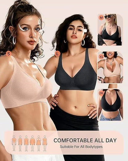 🏆#1 Bestselling🏆VRCOMFY Jelly Wireless Womens Everyday Bras