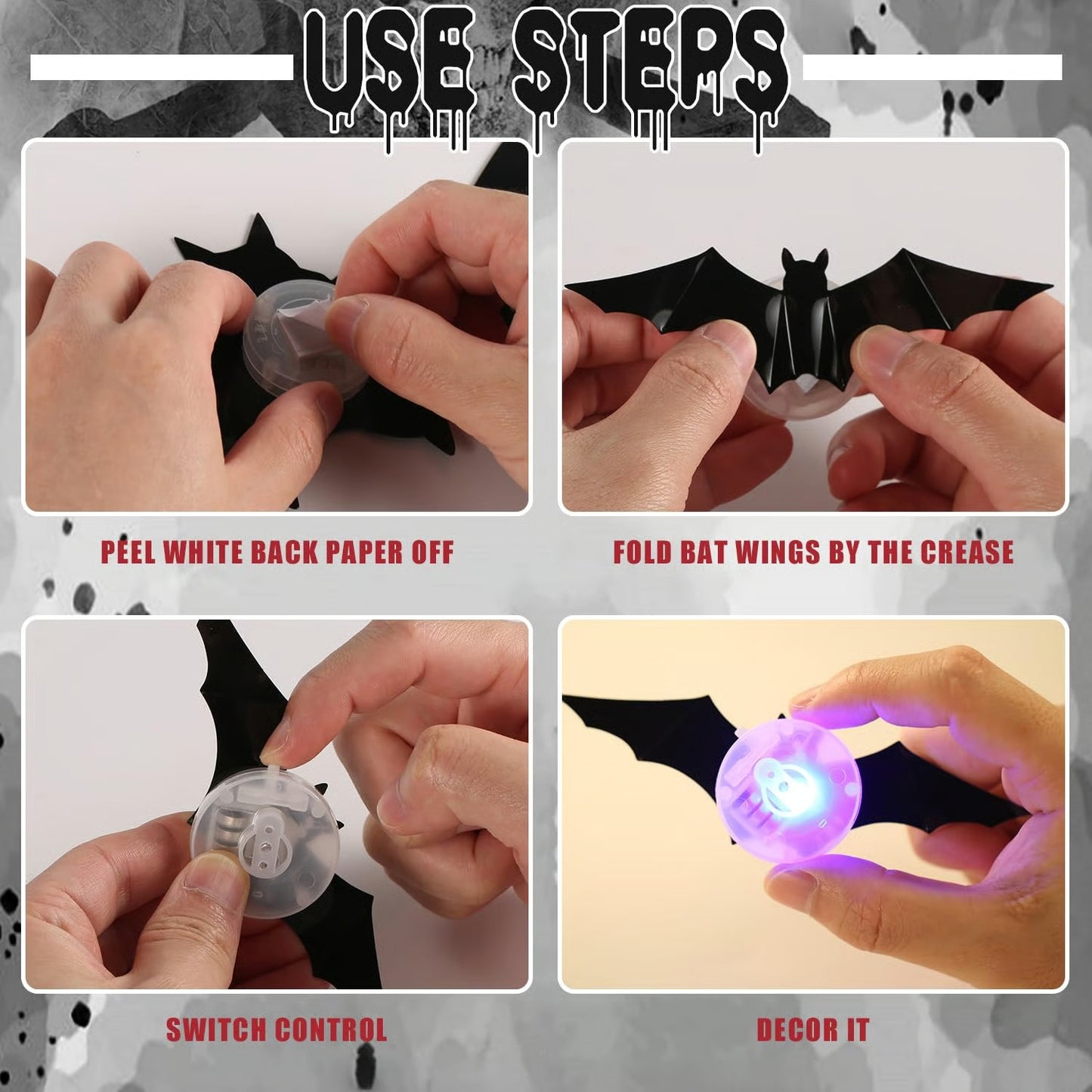 💥💥🦇Halloween 3D Lighted Bats