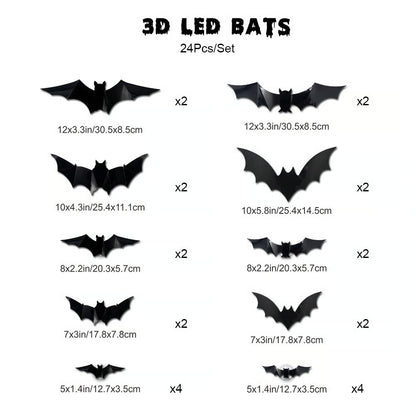💥💥🦇Halloween 3D Lighted Bats